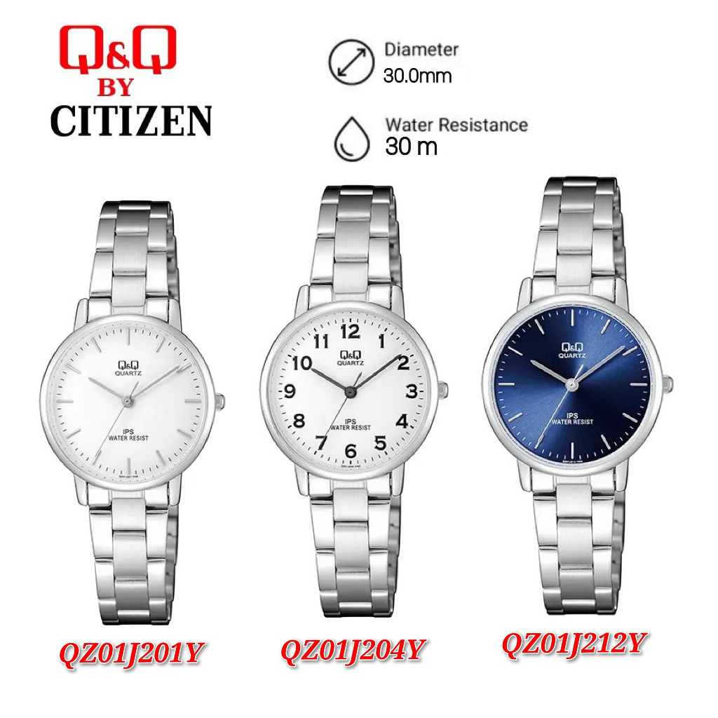 Q&Q Japan by Citizen Ladies Stainless Steel Analogue Watch QZ01 ...