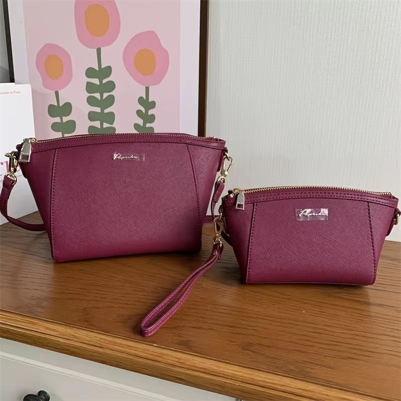 PAPRIKA Sling Bag Cowhide 2 piece Set Shell Bag Shoulder Messenger Bag Shopee Malaysia