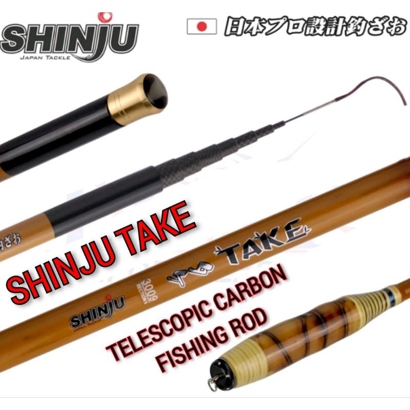 Joran Pancing (1.2m-3.0m) Shinju Take Telescopic Carbon Fishing Pole ...
