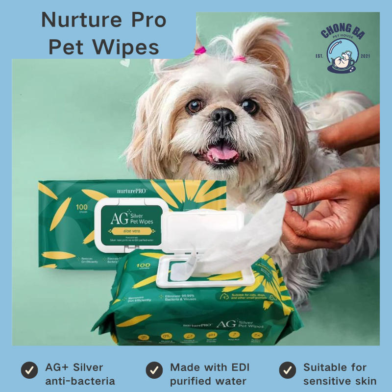 Nurture Pro Pet Wipe with AG+ Nano Silver and EDI purified water for
