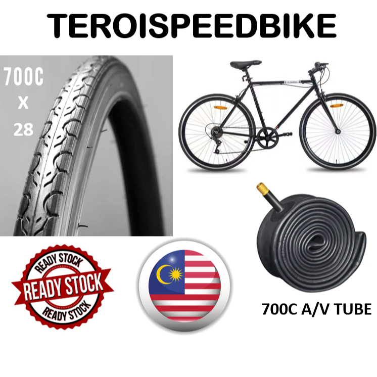 700C X 28 BLACK TYRE TUBE FOR FIXIE ROAD AND RACING BIKES Shopee Malaysia