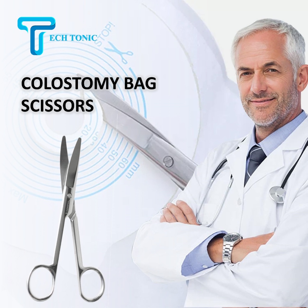 Ostomy Bag Scissors Colostomy Bag Scissors Curve and Blunt Stainless