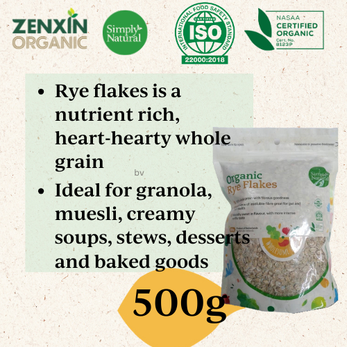 Simply Natural Organic Rye Flakes 500g Netherland | Shopee Malaysia