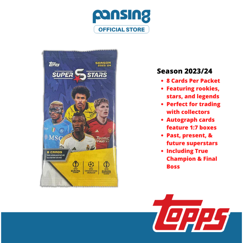 TOPPS UCC Superstars 23/24 Trading Card TGC 8 Cards Per Pack Shopee Malaysia