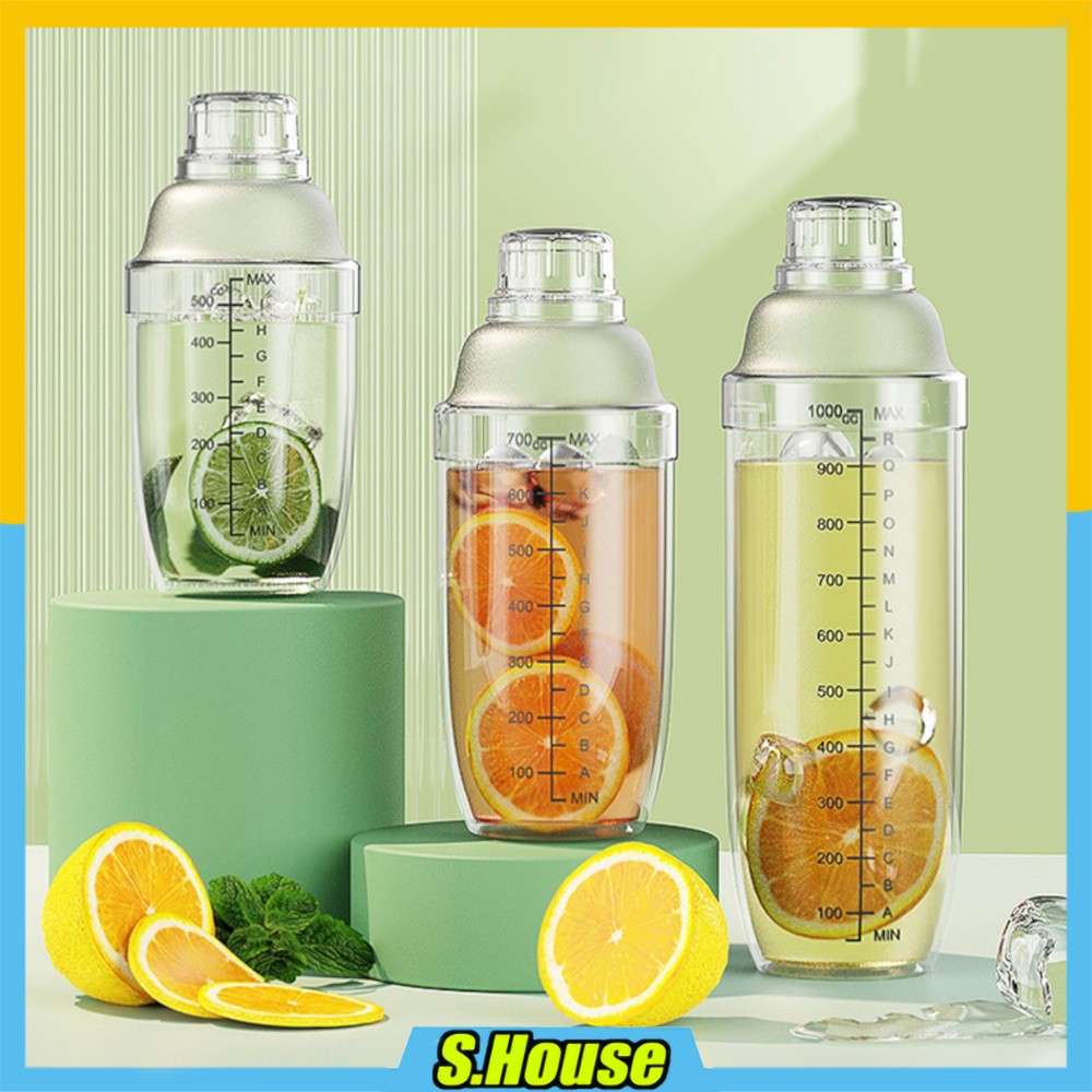 Shaker Mixer Cup Cocktail Drink Plastic Mix Juice Coffee Milk Wine Tea ...