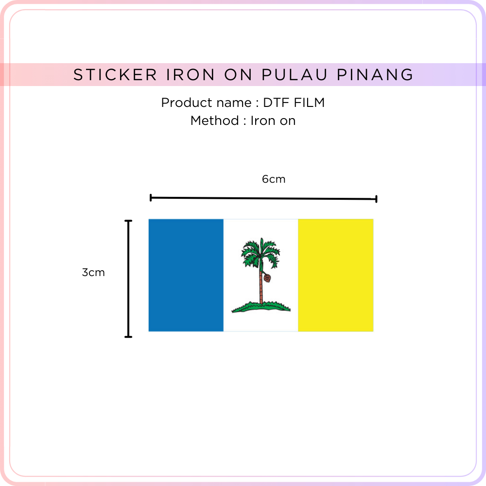 Sticker Iron On Merdeka Bulan Bintang Bunga Raya Bendera Tanjak ...