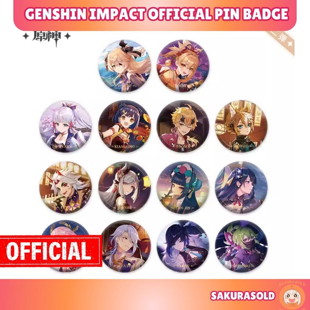 Genshin Impact Official Pin Badge 58mm Genshin Pin Badge Mihoyo Raiden ...