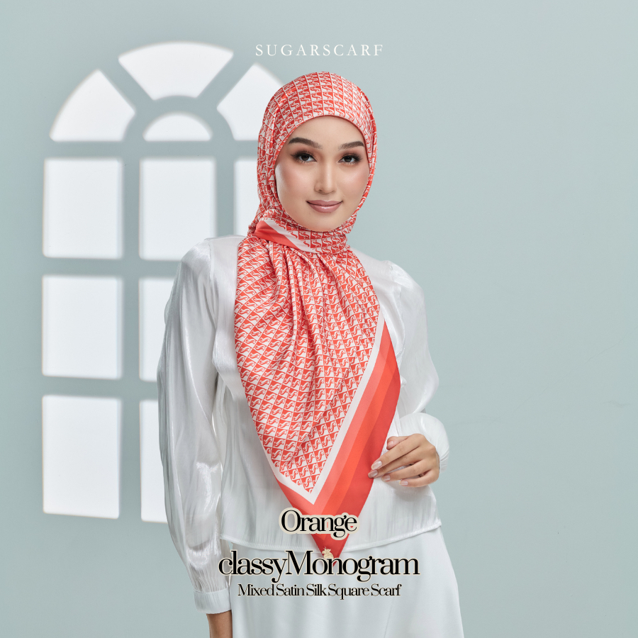 Sugarscarf Mixed Satin Silk Square Scarf (45