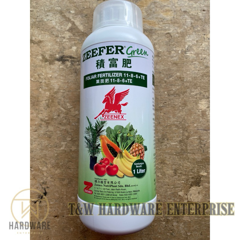 Botol 1 Liter ZEEFER GREEN Zeenex Foliar Fertilizer 11-8-6+TE Baja ...
