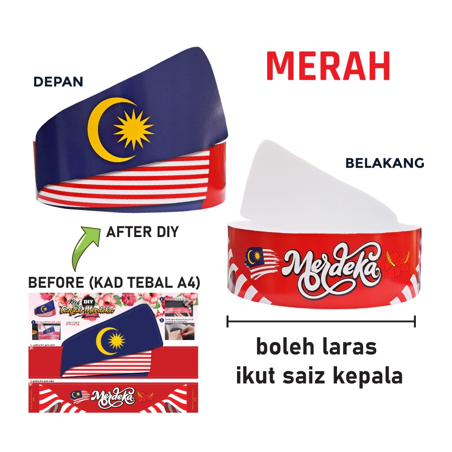 Tanjak Merdeka Budak Topi Merdeka Kraf DIY Hari Merdeka Aktiviti Murid ...