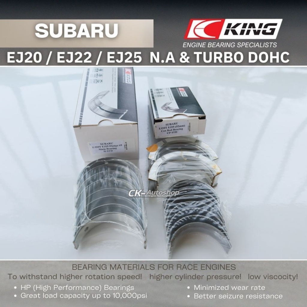 King Subaru EJ20/EJ22/EJ25 (Suites 52mm Journal Size) (Size STD) Tri-Metal Coated Rod Bearing Set