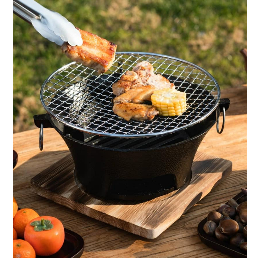 Barbecue Oven Outdoor Camping Stove Cast Iron Furnace BBQ Charcoal ...