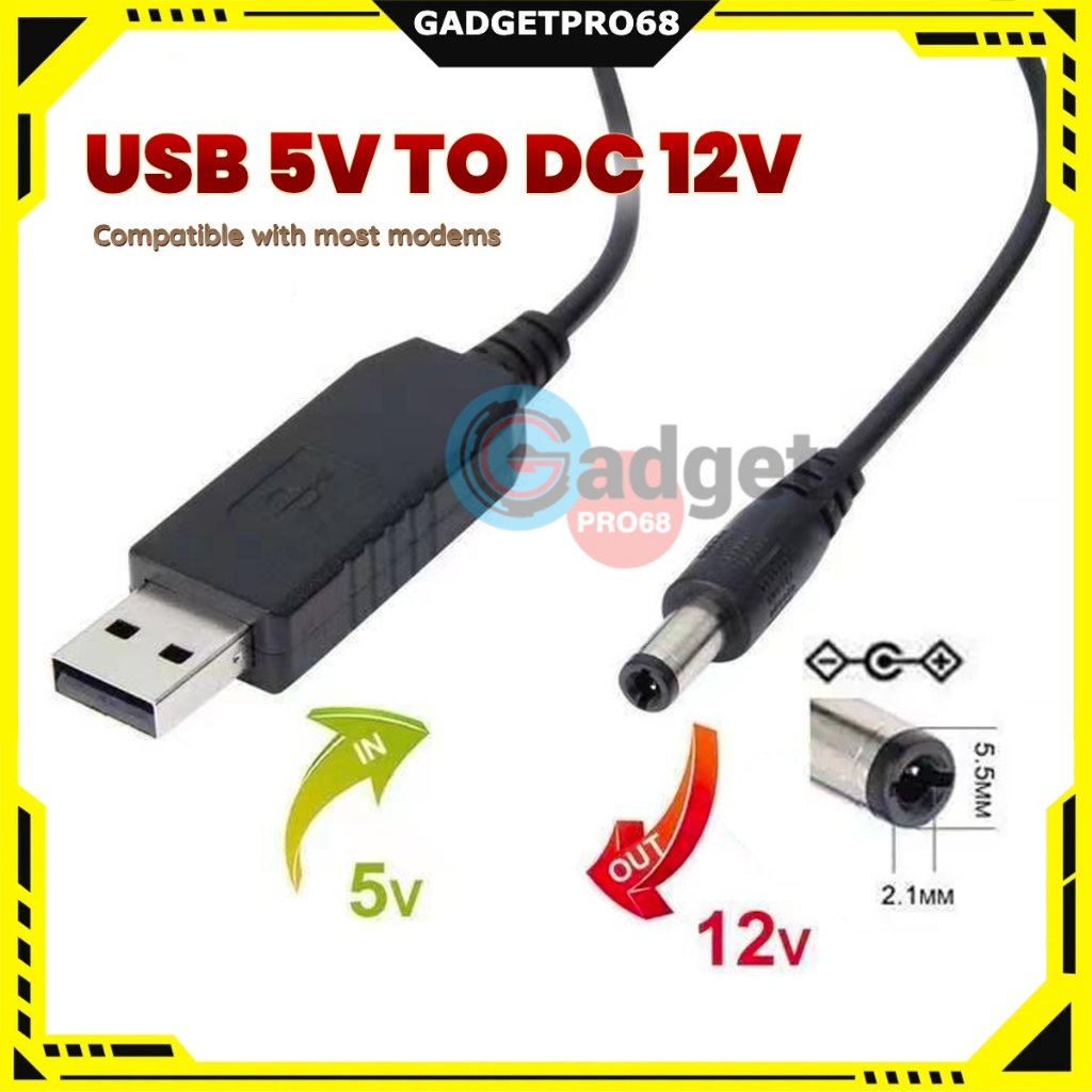 Power Bank Cable USB DC 5V To 12V Step-up Module Converter Adapter ...