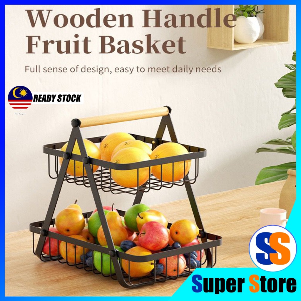 2-3 Tier Onion Rack Fruit Basket Rak Bawang Bertingkat Vegetable ...