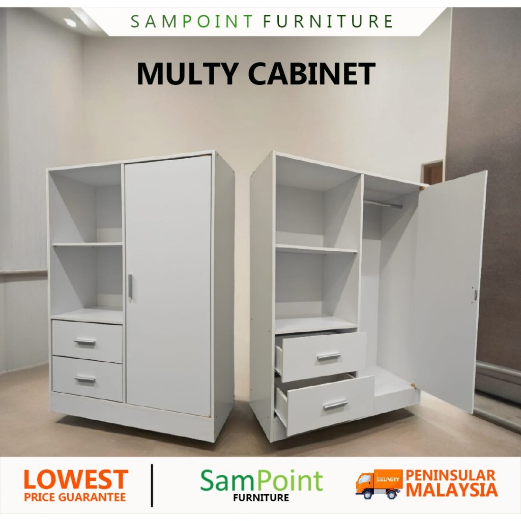 🔥SELF ASSEMBLY🔥 SamPoint Wardrobe / Almari Kecil / almari murah ...