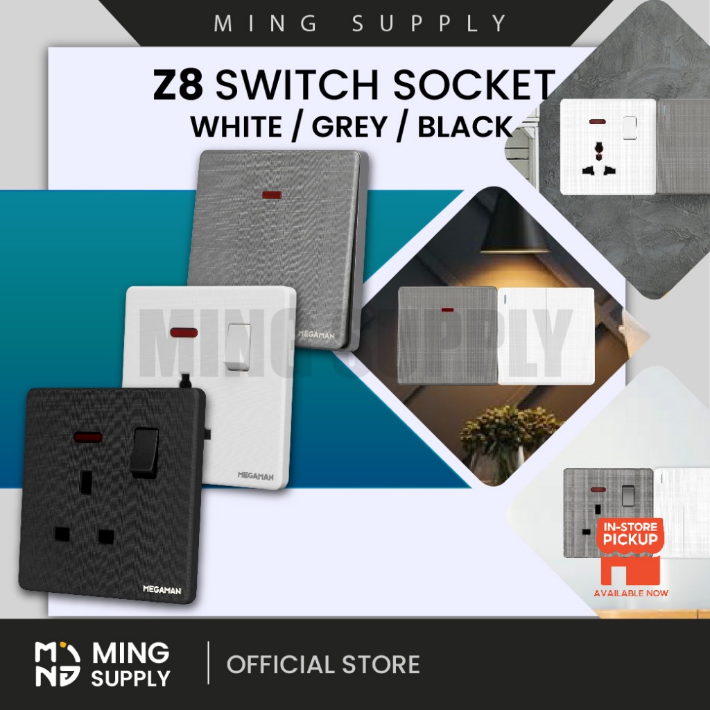 [SIRIM] MEGAMAN Z8 Switch Socket Power Wall Switches Plug 13A 15A 20A ...