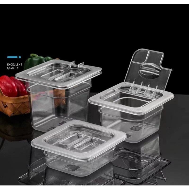 1/6 PAN Size Clear PC Food Pa GN Pan With lid | Shopee Malaysia