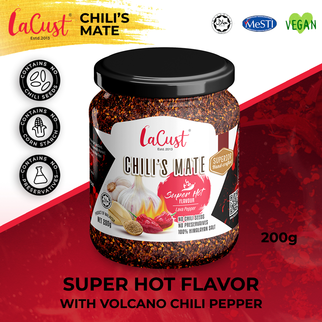 [Halal] LaCust Chili's Mate Sambal Super Hot Flavor with Volcano Chili ...