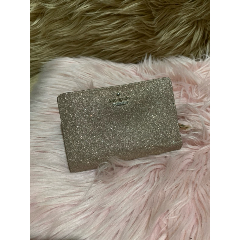 KS small Rose Gold wallet (glitter) | Shopee Malaysia