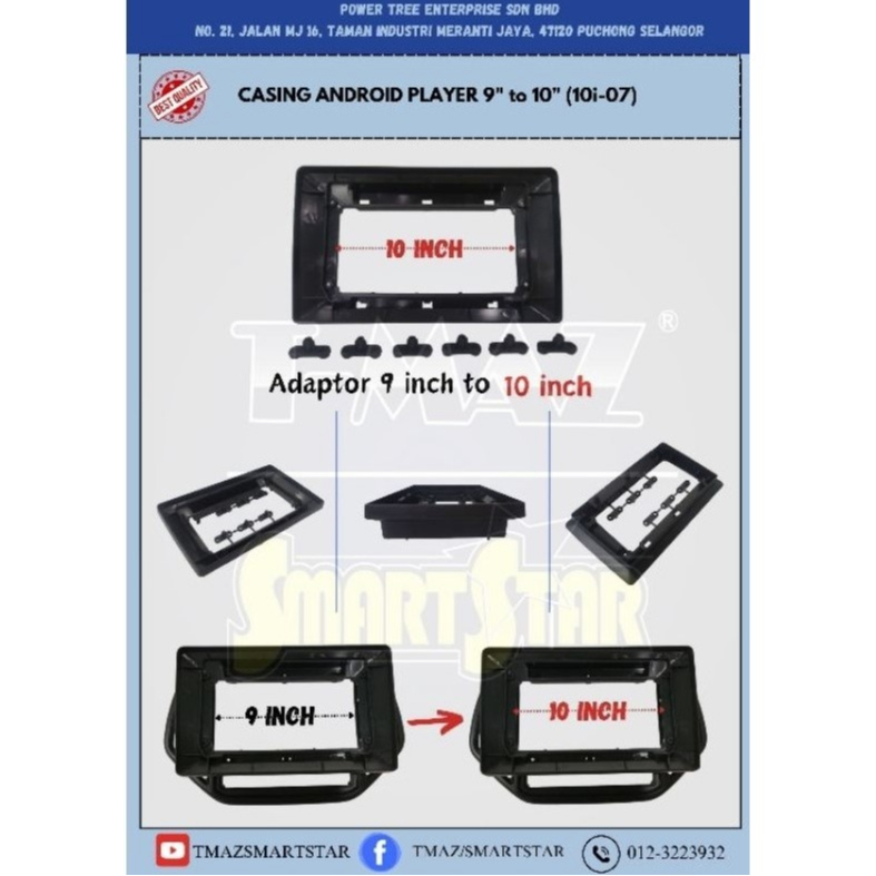 Casing Android Player 9 inch to 10 inch Adaptor (10i-07) | Shopee Malaysia