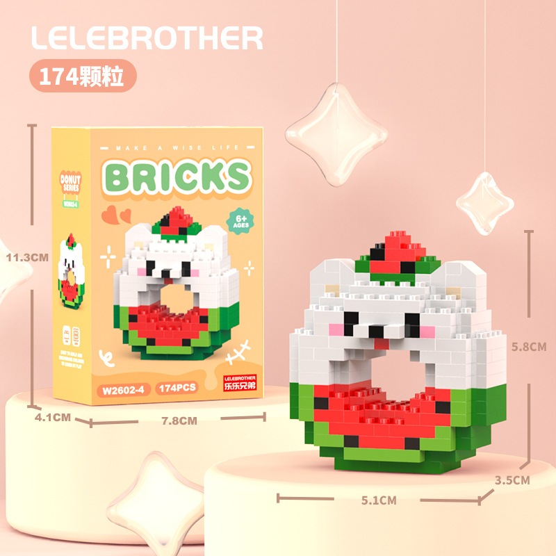 Lele Building Block Nano Bricks Cute Cartoon 5mm 8mm 14 y 24 Donut ...