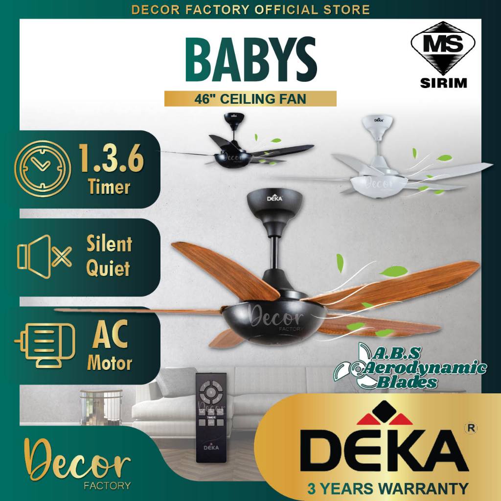 [New] DEKA Baby Fan BABYS 46" 5 Blades 5 Speed Ceiling Fan Remote