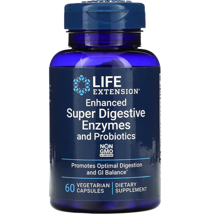 Life Extension Enhanced Super Digestive Enzymes With Probiotics 60 