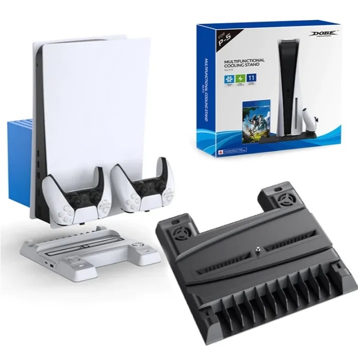 PS5 Fat Multifunction Cooling Fan Controller Charging Stand Game Slot ...