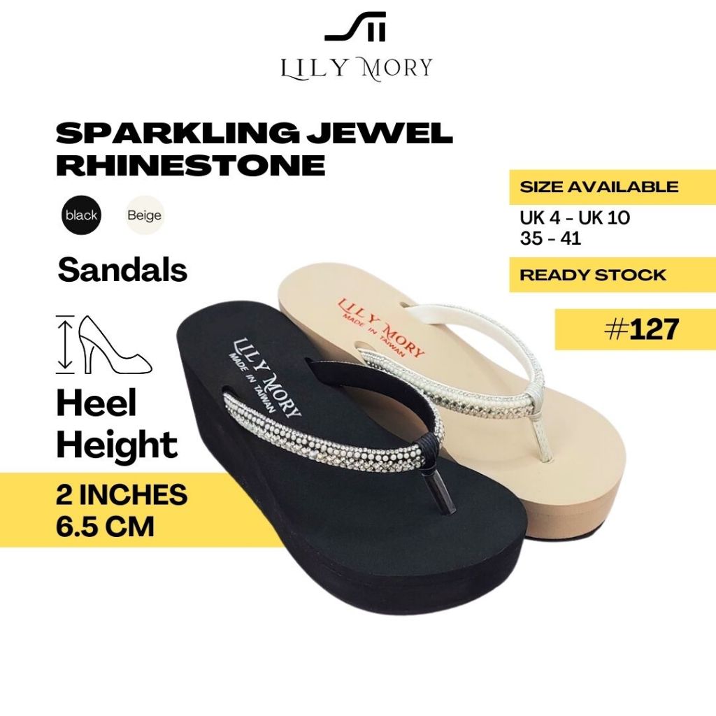 Lily Mory Shoes Women Flip Flop Sparkling Jewel Rhinestone Thong Sandal ...