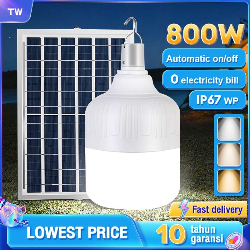 Solar Panel Powered LED Light Bulb Portable Outdoor Camping Tent Fishing Lamp UK | UK