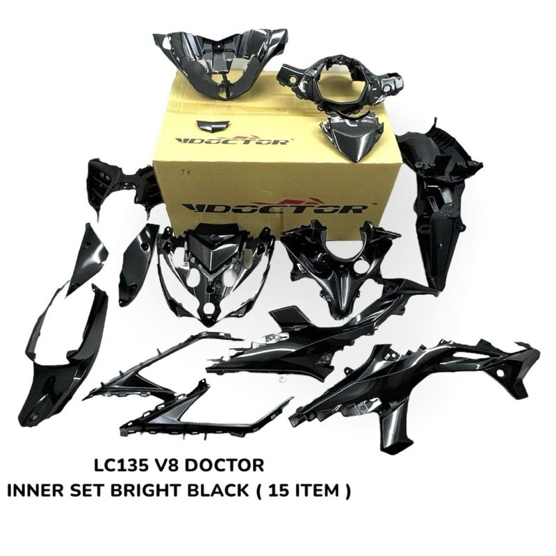 INNER HITAM KILAT LC135 Fi LC135 V8 INNER SET COVERSET BLACK SHINY LC ...