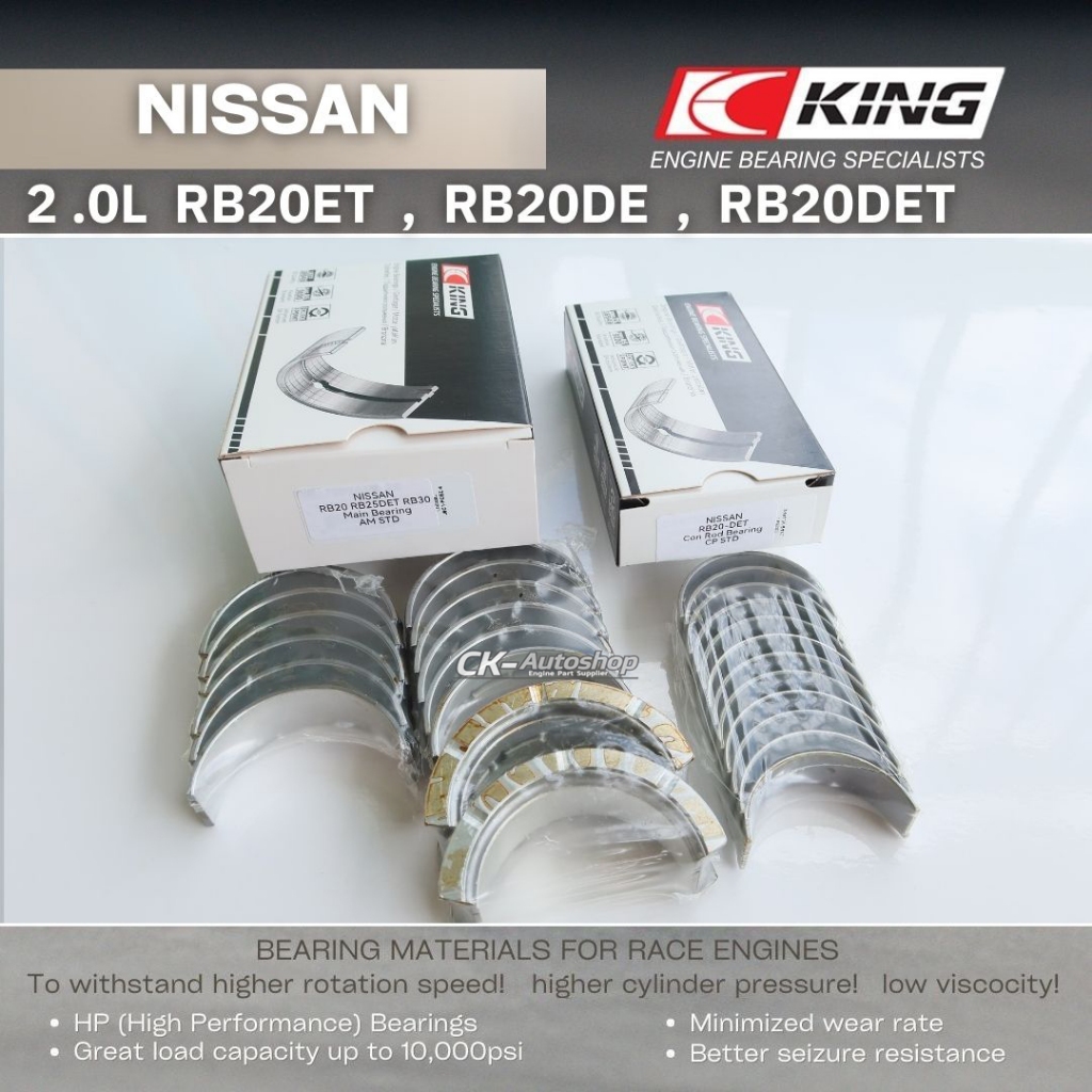 KING Bearing NISSAN 2.0L RB20ET RB20DE RB20DET for Cefiro A31 Laurel ...