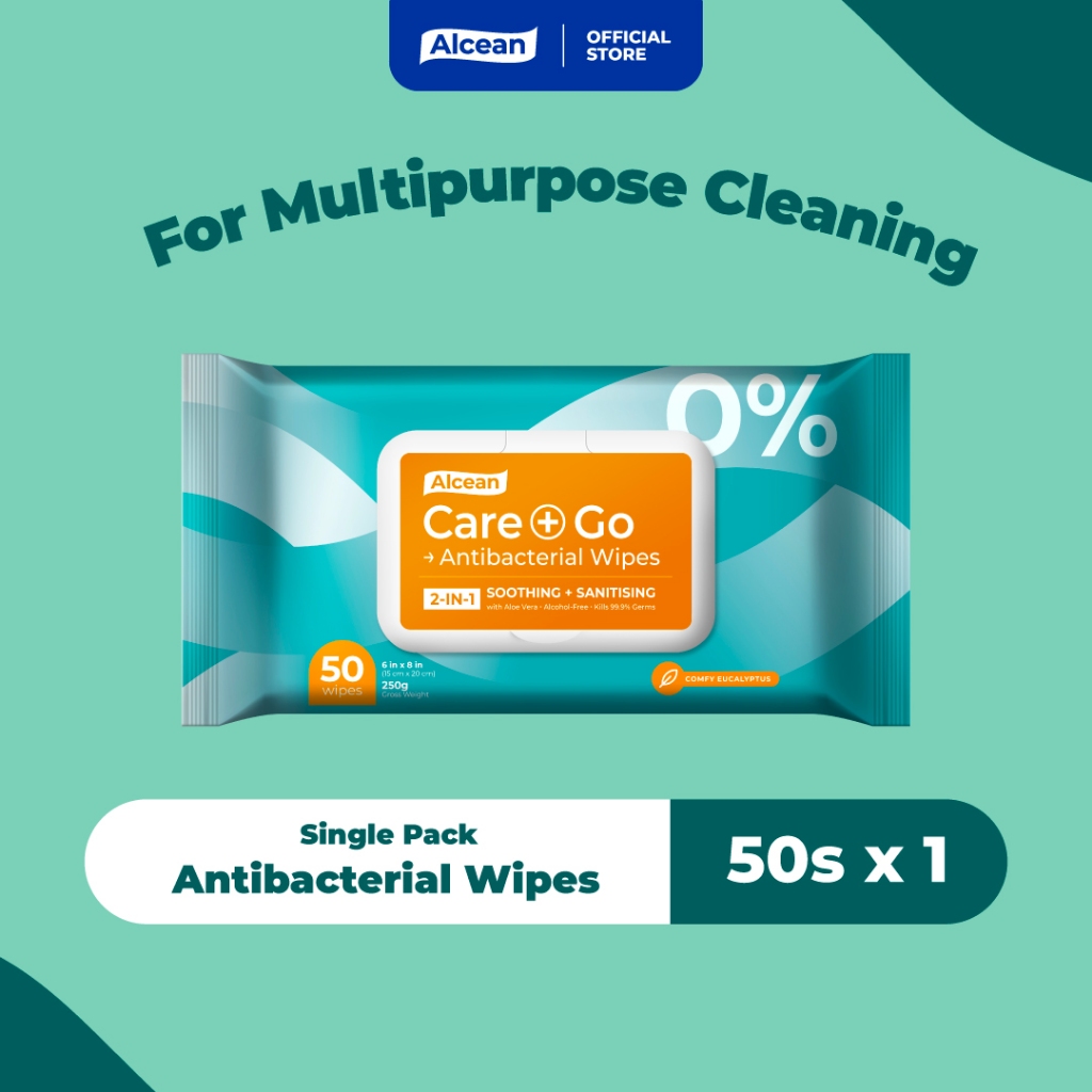 [Expiry Date 15/4/2024] Alcosm™ Antibacterial Wipes 50 Wipes ( 50s