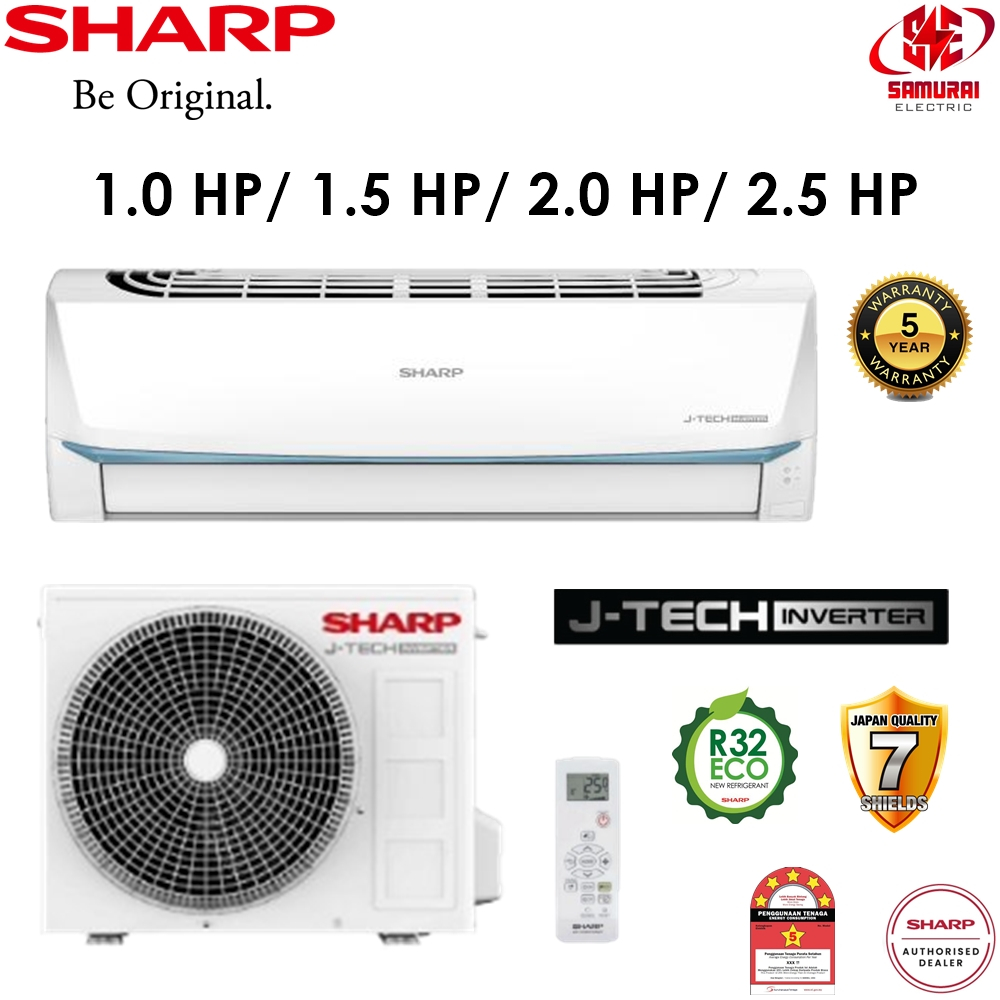 [ FREE SHIP ] Sharp J-Tech Inverter Air Cond 1.0 HP / 1.5 HP / 2.0 HP ...