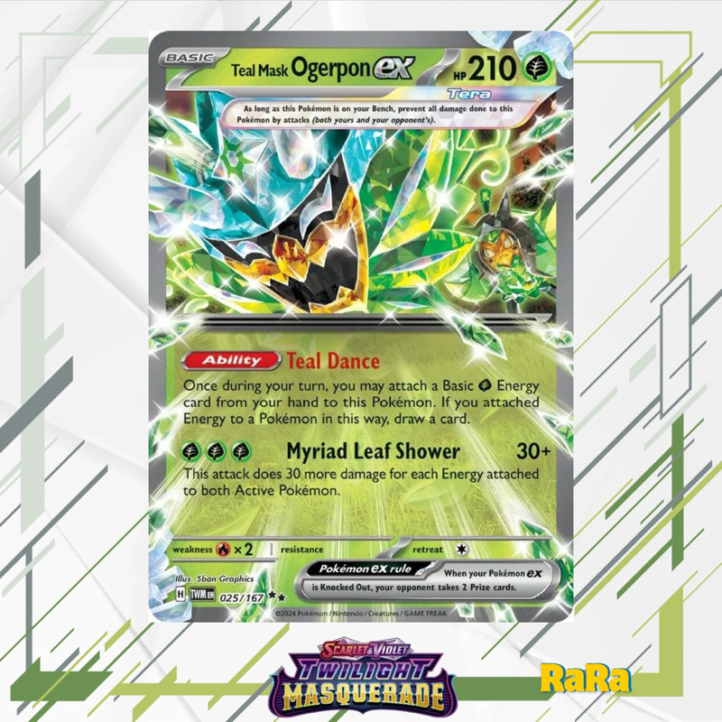 Pokemon TCG) Teal Mask Ogerpon ex (211/167) | (025/167) | Shopee Malaysia
