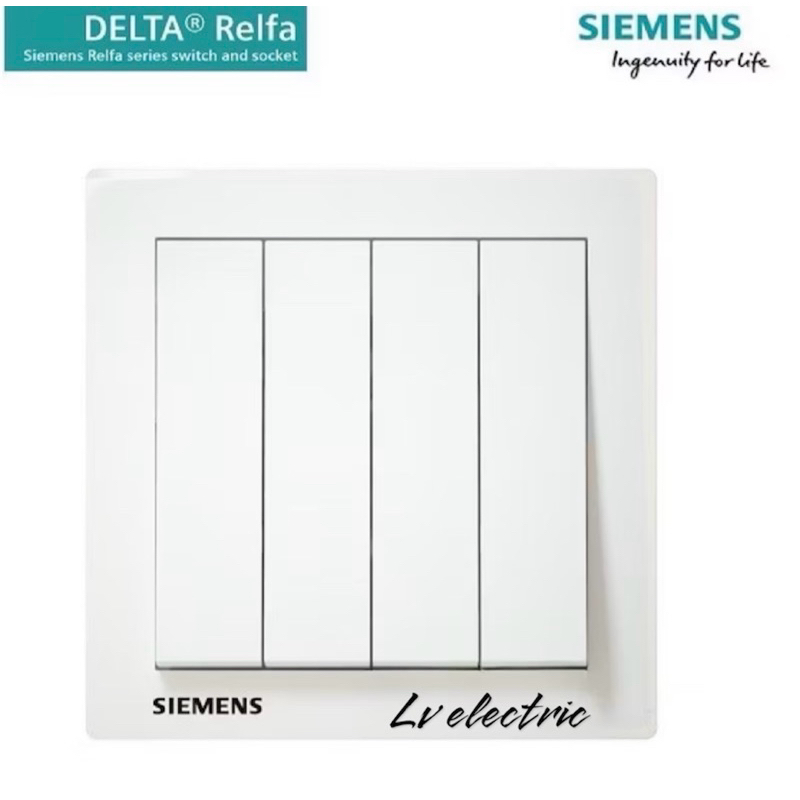 SIEMENS DELTA® Relfa SERIES 4 GANG 1 WAY SWITCH | Shopee Malaysia