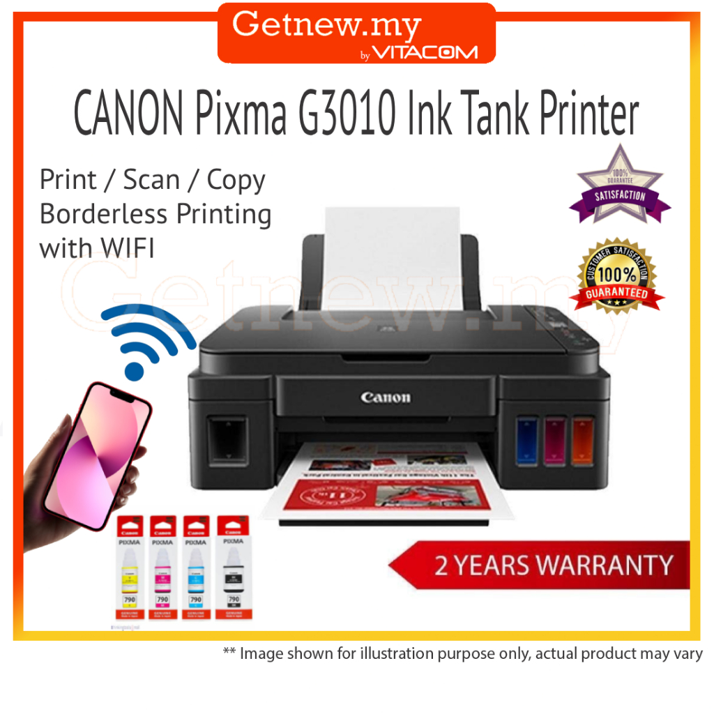 Canon PIXMA G3010 Print Scan Copy WIFI Refill All In One Ink Tank ...