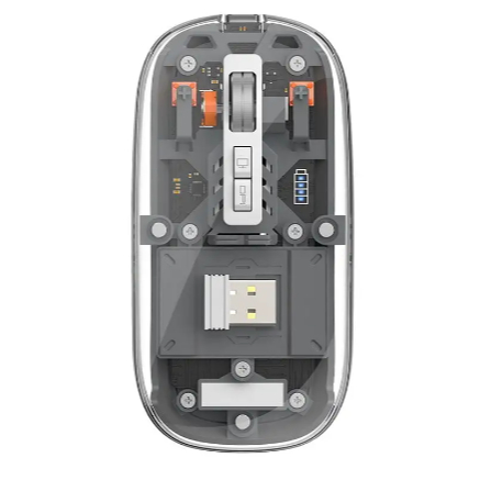 Mouse 2.4G Transparent Wireless & Bluetooth Gaming Mouse Rechargeable ...