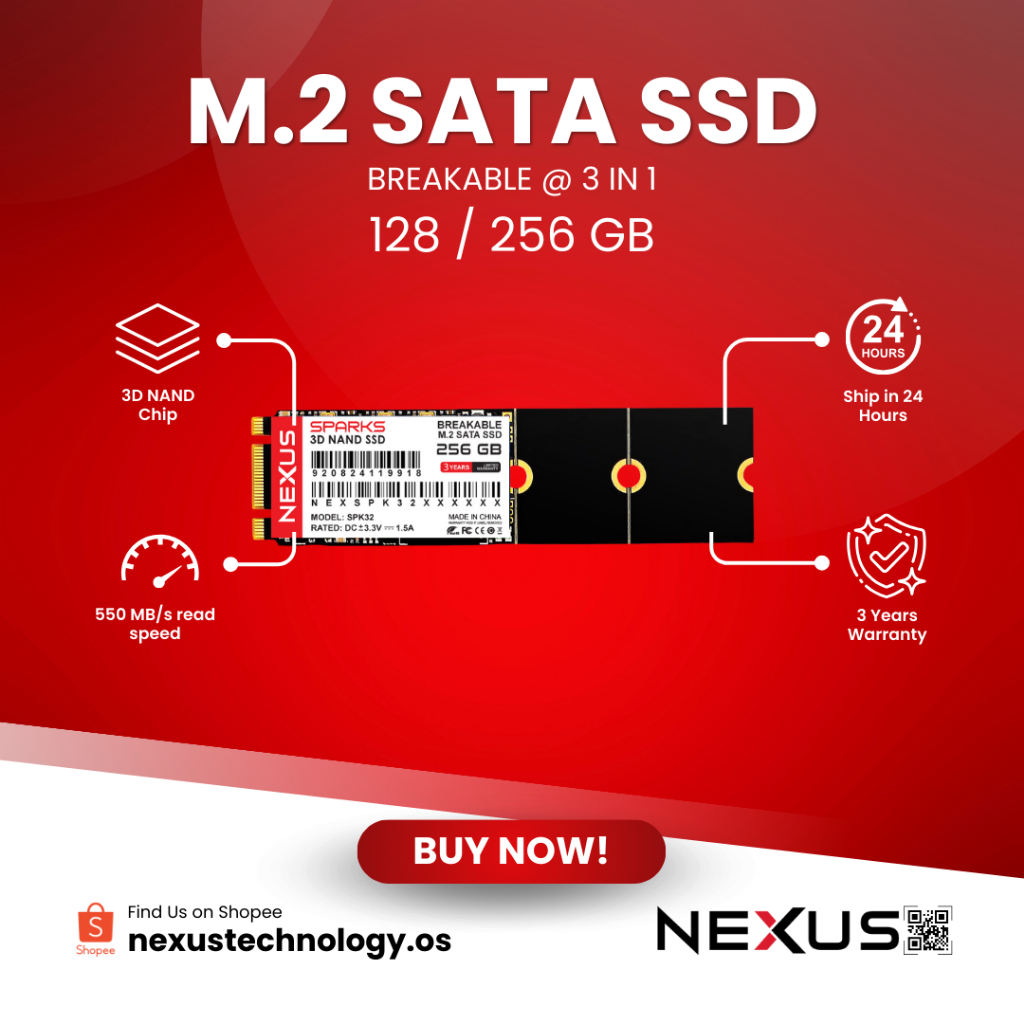[Ready Stock] NEXUS SPARK M.2 SATA SSD BREAKABLE 128GB 256GB Solid ...