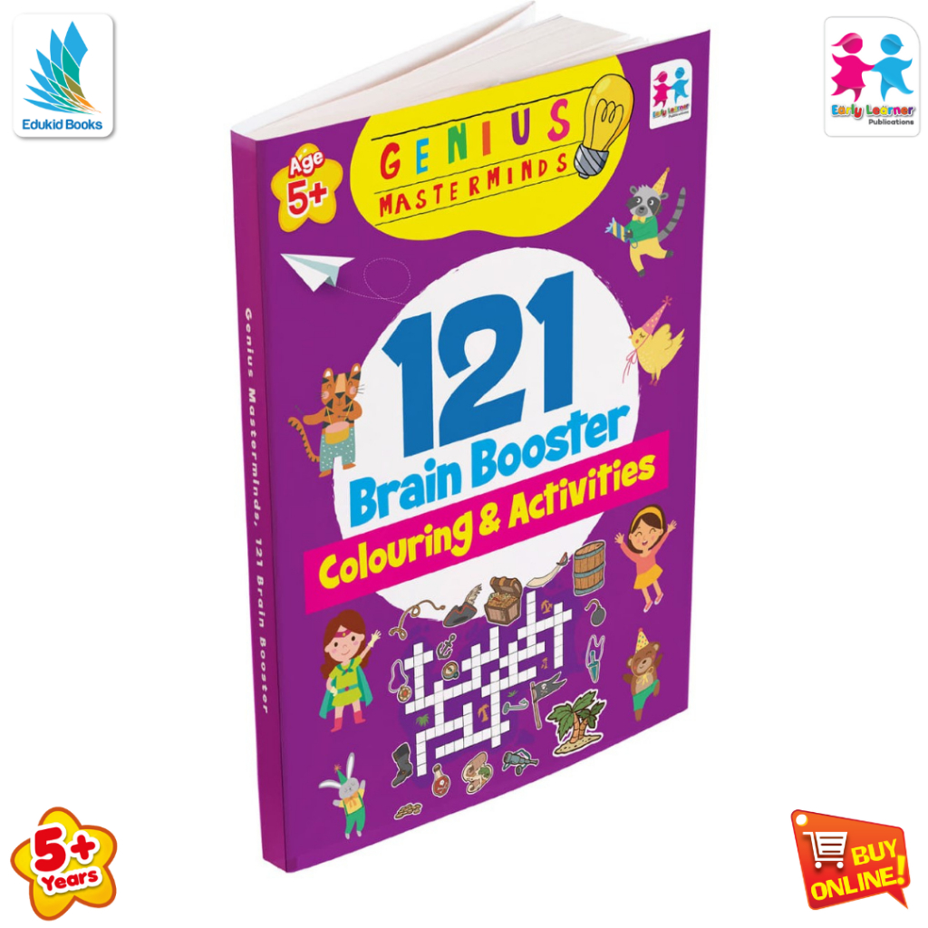 Genius Masterminds 121 Brain Booster Colouring & Activities-Kids ...