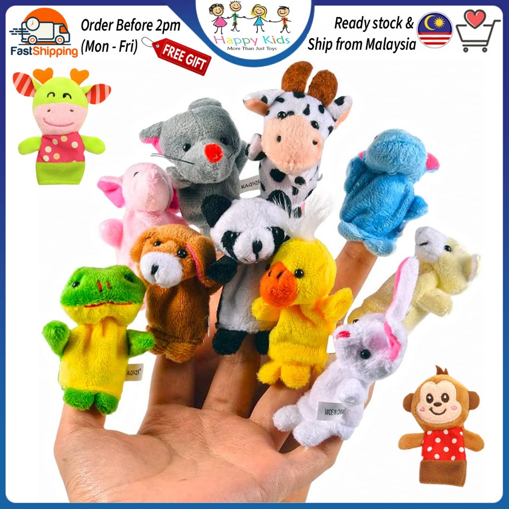 [Happy Kids] Cute Animal Finger Puppet Story Telling Puppet Educational ...