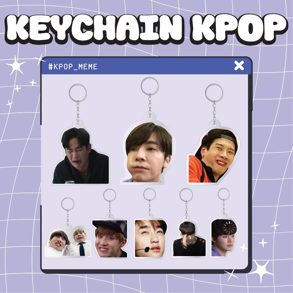 KEYCHAIN VIRAL MEME KPOP KEYCHAIN WITH SILVER O RING DECORATION GIFT ...