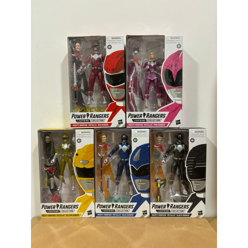 Power Ranger Lightning Collection Mighty Mophin Metallic Red Blue Black ...