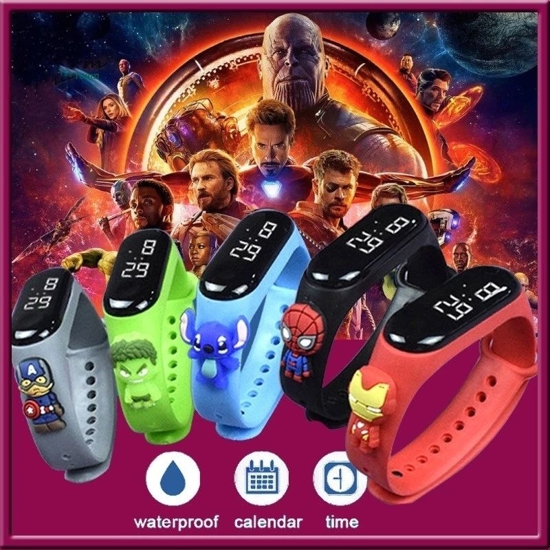 Jam tangan budak Superhero Watch for Kids Smart Band Time and Date Display LED Digital Wristband for Boys and Girls Shopee Malaysia