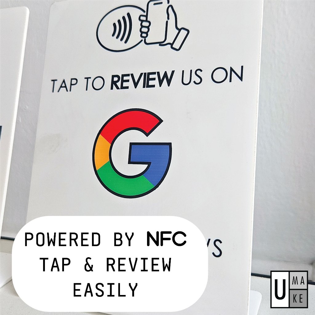 NFC tap and review Google Business Review Acrylic Standee QR CODE+NFC ...