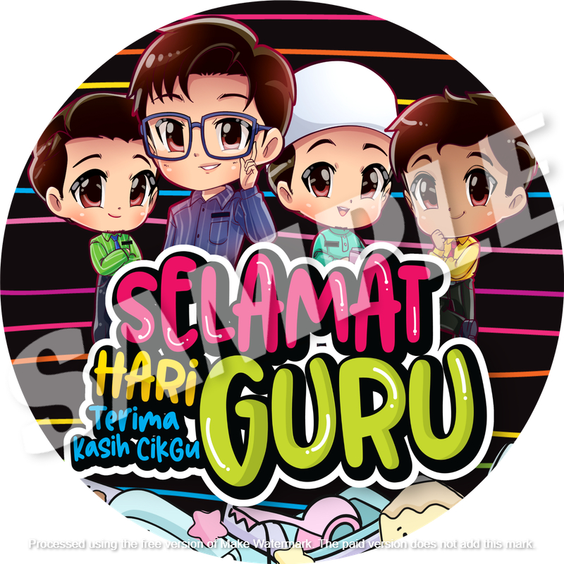 DIY Sticker Bulat Hadiah Selamat Hari Guru | Sticker Teacher's day ...
