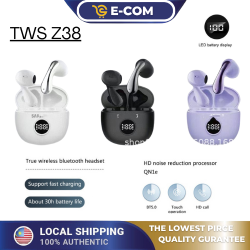 TWS Z38 bluetooth earbuds Wireless Bluetooth Earphone Touch Control ...
