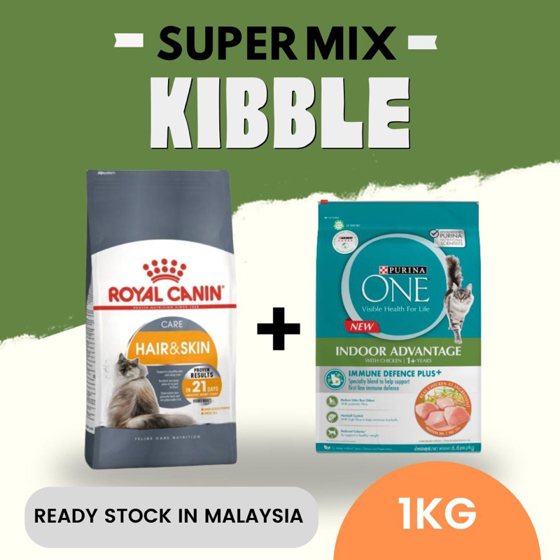 MIX CAT FOOD (ROYAL CANIN HAIR & SKIN + PURINA ONE INDOOR) 100 ORIGINAL Shopee Malaysia