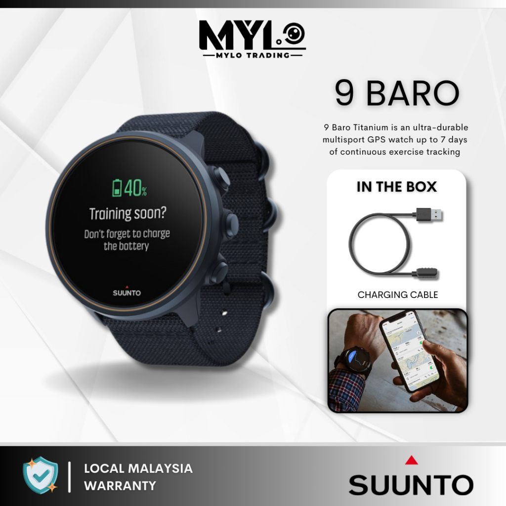READY STOCK) SUUNTO Baro Titanium Rugged GPS Running