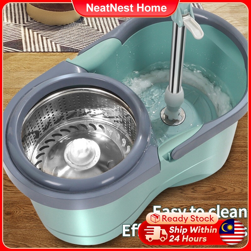 Round Spin Mop Set With Bucket 360 Rotating Floor Mop Quick Dry Wash ...